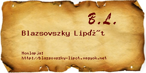 Blazsovszky Lipót névjegykártya